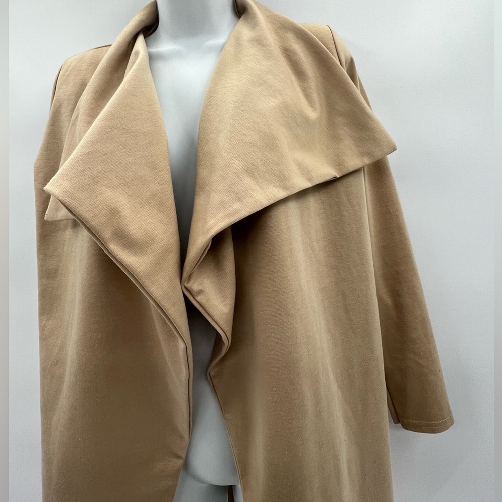 Boohoo Camel Waterfall Jacket Size 2 - Picture 2 of 6